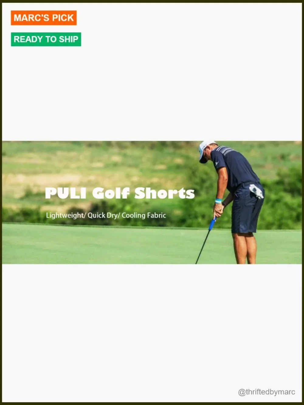 Men's 7-Inch Golf Shorts Quick Dry Lightweight Flat Front Hybrid Pockets